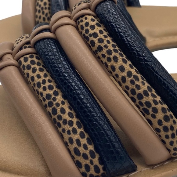 Dolce Vita Slide Sandals Junyper Black Brown Vegan Leather Casual Womens NEW - Picture 3 of 9